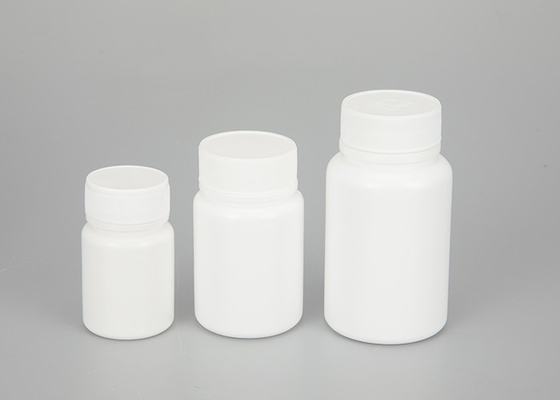 Garrafas plásticas vazias brancas da medicina com tampão de parafuso 30ml 60ml 100ml