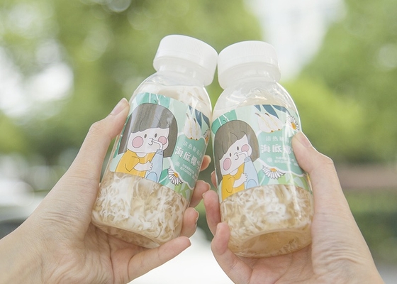 o chá do leite de soja de 400ml 14oz engarrafa o quadrado resistente ao calor Juice Bottle Juicy plástico