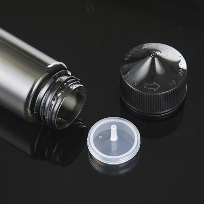 Garrafas de plástico com tampa de rosca de 60 ml à prova de adulteração PET E frasco conta-gotas líquido