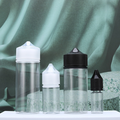 30 ml de 60 ml de garrafa de líquido de vapor de PET Material de fecho resistente a crianças livre de BPA