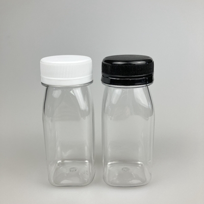 60 ml garrafa de sumo quadrada garrafa de bebida garrafa quadrada garrafa de bebida com tampa multicolorida