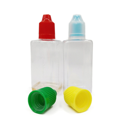 Garrafas de plástico de 50 ml PET Material garrafas quadradas