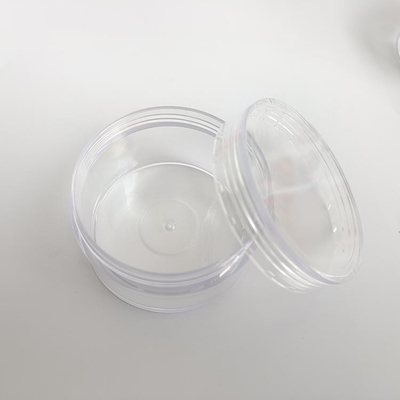 Jar cosmético de plástico de superfície lisa com logotipo personalizado e junta sensível à pressão