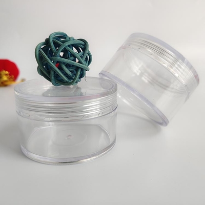 Jar cosmético de plástico de superfície lisa com logotipo personalizado e junta sensível à pressão