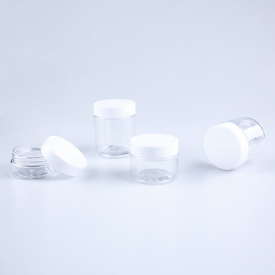 Garrafa cosmética de plástico transparente para armazenamento de alimentos e cosméticos Impressão personalizada de logotipos
