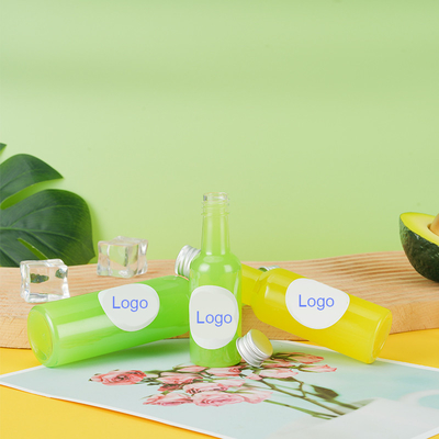 Mini garrafas de suco de forma única garrafas de suco com punho claro
