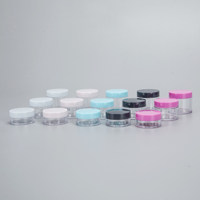 Reservatório de creme facial PS plástico vazio 5g 10g 15g 20g frasco cosmético com tampa colorida