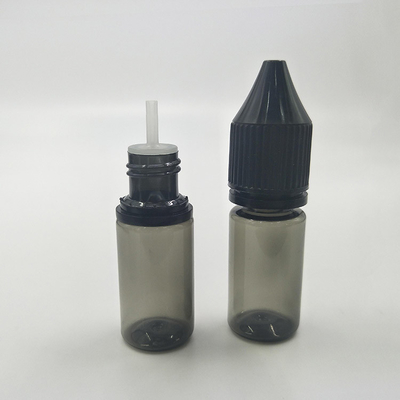 10 ml de garrafas de plástico transparentes para animais de estimação com tampa branca/ preta anti- adulteração