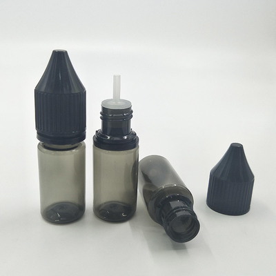 10 ml de garrafas de plástico transparentes para animais de estimação com tampa branca/ preta anti- adulteração
