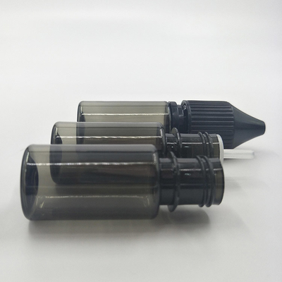 10 ml de garrafas de plástico transparentes para animais de estimação com tampa branca/ preta anti- adulteração