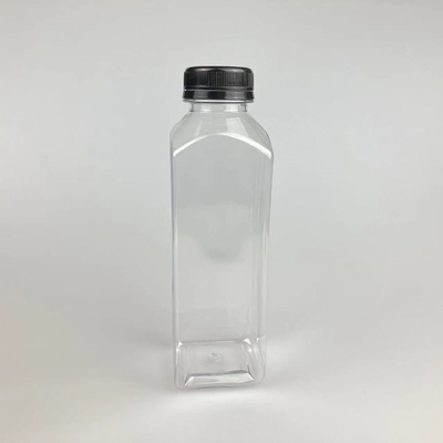 60 ml 120 ml 250 ml 350 ml 500 ml frasco quadrado de sumo com tampa preta