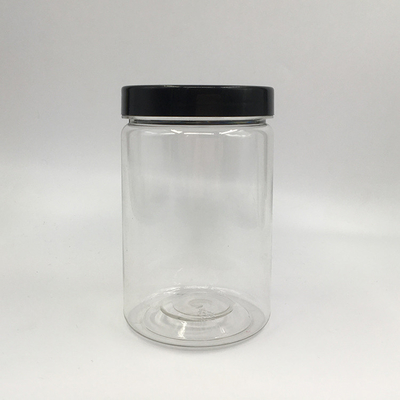 100 ml 8 oz 500 ml 1000 ml recipiente de armazenamento de plástico transparente para animais de estimação frasco de creme cosmético de qualidade alimentar com tampa