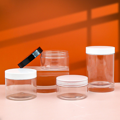 280 ml recipiente de plástico transparente frasco cosmético com tampa