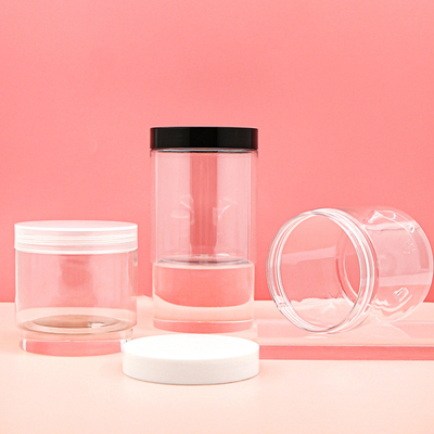 280 ml recipiente de plástico transparente frasco cosmético com tampa