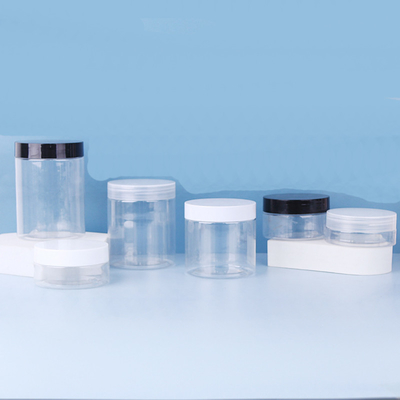 280 ml recipiente de plástico transparente frasco cosmético com tampa