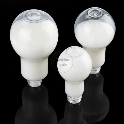 Copo de lâmpada com tampas de palha para festas Garrafas em forma de lâmpada de plástico Bottom Glowing LED Bulbs Light Bulbs
