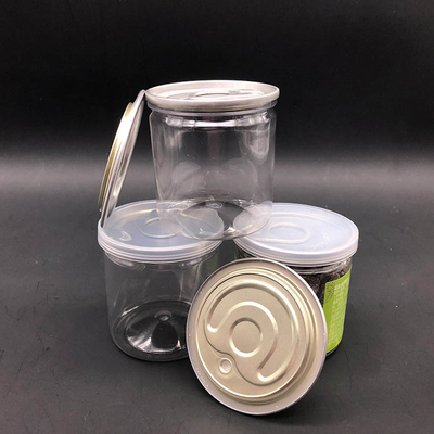 Garrafas de plástico transparente PET com diâmetro 80mm 300# de alumínio