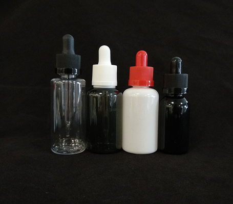 Logotipo personalizado garrafas de gotejamento Conjunto Transparente Preto Vários tamanhos 10ml-120ml Superfície lisa 5000pcs Imprimir