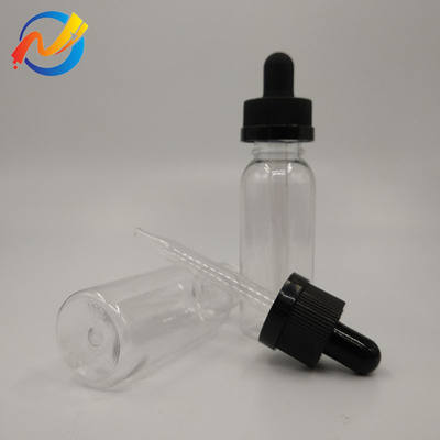 15 ml Logotipo personalizado Garrafas de gotas de plástico Superfície lisa Transparente Preto Personalizar