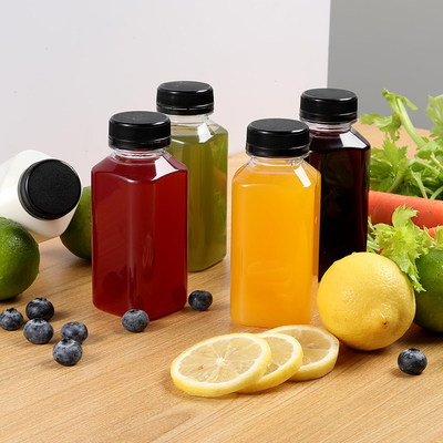 Garrafas de chá de leite de plástico redondo quadrado com alça clara 120 ml 250 ml 350 ml 500 ml Capacidade