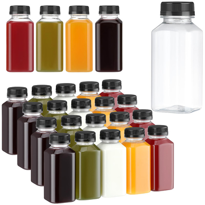 Garrafas de chá de leite de plástico redondo quadrado com alça clara 120 ml 250 ml 350 ml 500 ml Capacidade