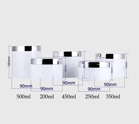 Frascos cosméticos de plástico transparente com superfície lisa e pressão sensível