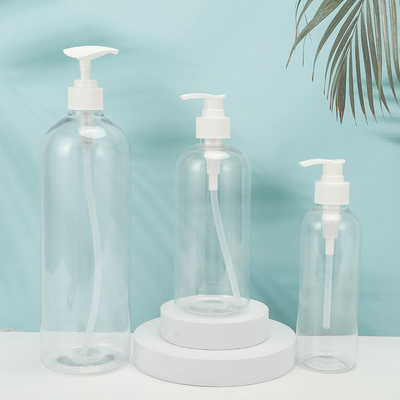 Botalhas de loção de plástico PMMA redondas Forma personalizável Colar PET UV Cap Electroplated 250ml-500ml