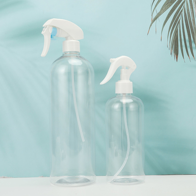 Garrafas de loção de plástico transparente com tampa branca e colar electroplacado UV