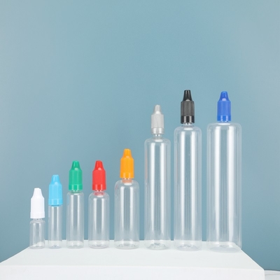 Garrafas de líquido PET E personalizadas coloridas com pescoço à prova de crianças para várias capacidades