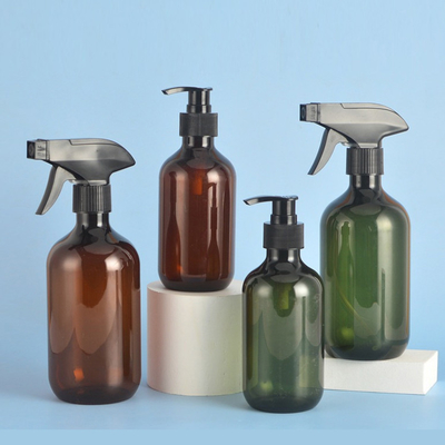 Garrafas redondas reutilizáveis de bomba de PET para 3000pcs Mqq Custom Logo Dispensing Shampoo
