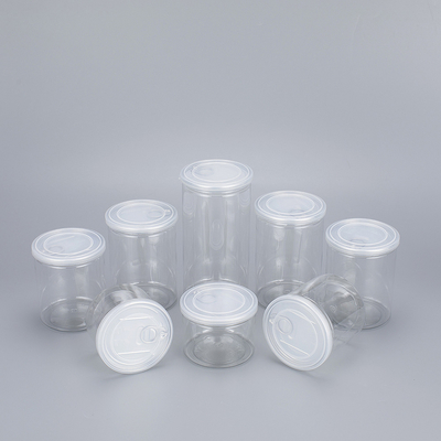 Contenedores de frascos de plástico transparentes personalizáveis com tampa de alumínio de vários tamanhos 2oz-8oz para produtos de beleza.