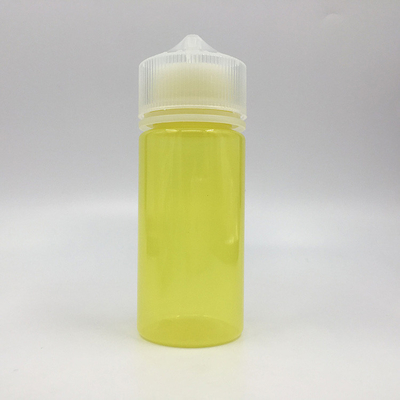 Garrafa de 100 ml de líquido transparente redondo E com tampa de parafuso à prova de crianças