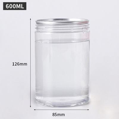 Contenedores de frascos de plástico personalizáveis com capacidade de 2oz-8oz Opções de impressão e tampa transparentes / personalizadas