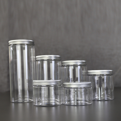 Grau Alimentar Vazio Cosmético Esfregar o Corpo Máscara Facial Recipiente PET Claros 30 ml 500 ml Jar de Plástico Com Cobertura