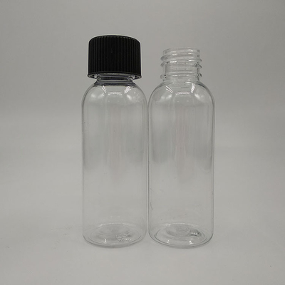 Garrafas de plástico transparente com rótulo personalizado e impressão