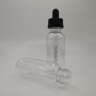 Garrafas de vidro transparente e preto com tampa de parafuso para líquido