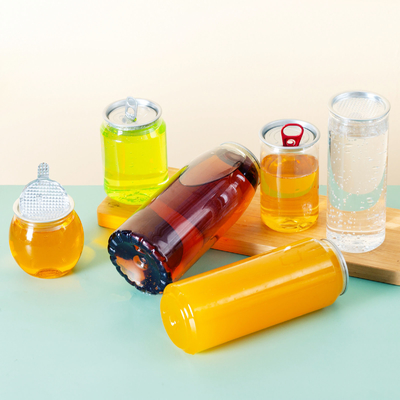 Resíduo à prova de vazamento Botas de chá de plástico isolado de leite Quadrado redondo e transparente parafuso com tampa 120 ml 250 ml 350 ml 500 ml