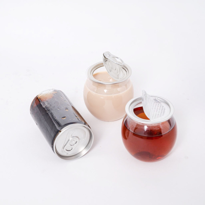 Resíduo à prova de vazamento Botas de chá de plástico isolado de leite Quadrado redondo e transparente parafuso com tampa 120 ml 250 ml 350 ml 500 ml