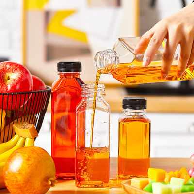 Garrafas de chá de leite de plástico à prova de vazamento Forma redonda quadrada 120ml-500ml Capacidade