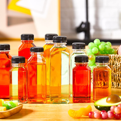 Garrafas de chá de leite de plástico à prova de vazamento Forma redonda quadrada 120ml-500ml Capacidade