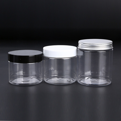 frascos de plástico transparente com tampa 4 oz tampa preta transparente 50g 100g 150g 200g pet 8 oz frascos plásticos cosméticos para creme