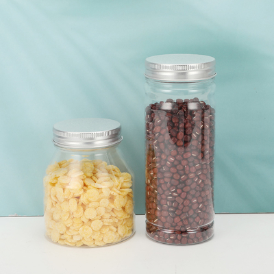 2 oz frascos de plástico transparente com tampa opcional