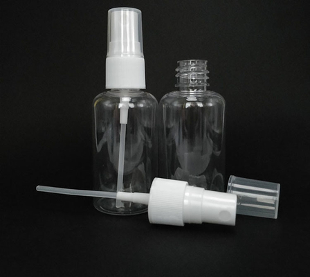 30 ml de PET plástico vazio recarregável frasco de spray de névoa clara com tampas pretas e brancas