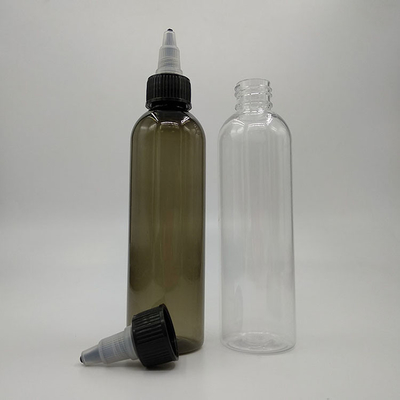 Garrafas de dispensador de gotas personalizadas com tampa de parafuso em preto transparente para armazenamento de líquidos