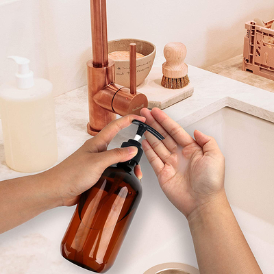Garrafa de bomba PET reciclável com filtro de seda para embalagens cosméticas