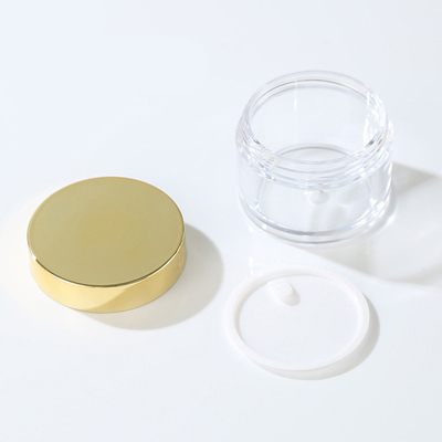 Jar de armazenamento de cosméticos transparente e à prova de vazamento, com impressão personalizável e juntas sensíveis à pressão