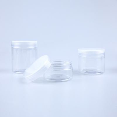60Ml 100Ml 200Ml 250Ml Pet Clear Cosmetic Cream Jar Plastic Scrub Container With Black Cap