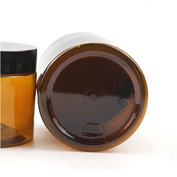 PET 1oz 2oz 4oz 6oz 8oz 12oz 16oz frascos de plástico de boca larga transparente com tampa de alumínio