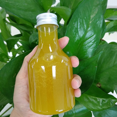 Garrafas redondas e claras de chá de leite quadrado para água de chá de suco