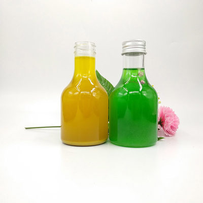 Garrafas redondas e claras de chá de leite quadrado para água de chá de suco